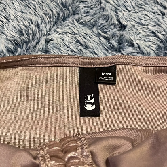 Garage Rutched Velour Bandeau Tank Champagne Coloured - Picture 3 of 7